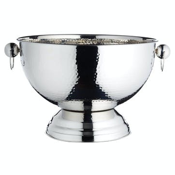 Champagne Bowl, Hammered Stainless Steel