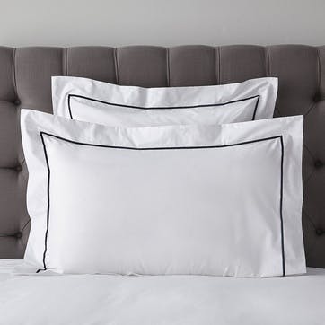 Savoy Oxford Pillowcase, Standard, Navy