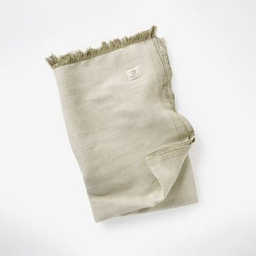 Organic Cotton Chambray Yoga Blanket 230 x 150cm, Kelp