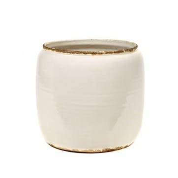 Glazed Costa Pot H26cm, White