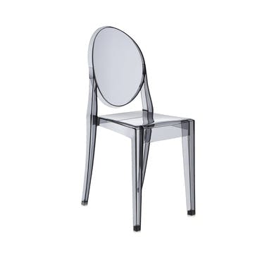 Victoria Ghost, Pair of Dining Chairs, Smoke