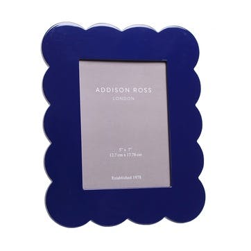 Lacquered Scallop Photo Frame 5 x 7", Navy