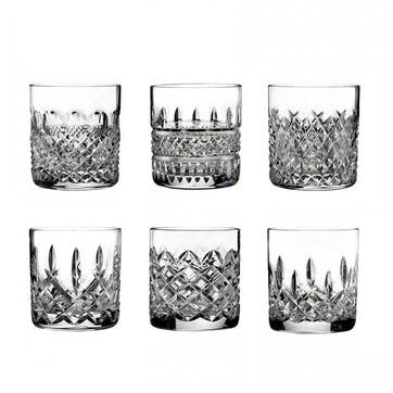 Set of 6 assorted heritage tumblers, Waterford Crystal, Lismore Connoisseur