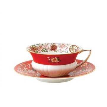 Wonderlust Crimson Orient Teacup & Saucer