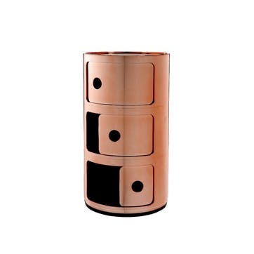 Componibili, 3 Door Cabinet, Copper