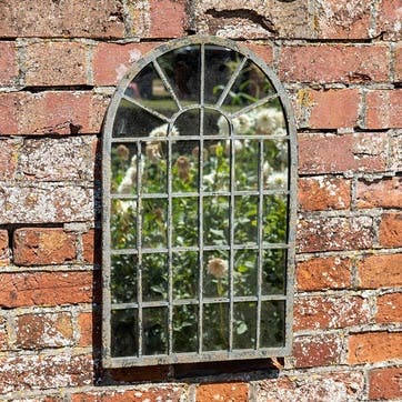 Arch Window Outdoor Mirror 60cm, Grey