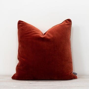 Unari Velvet Cushion 50 x 50cm, Rust