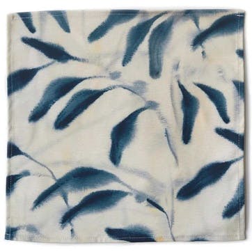 Amongst Set of 4 Organic Cotton Napkins 45 x 40cm, Blue