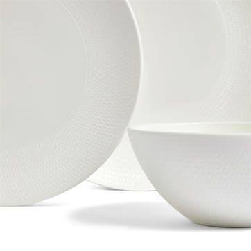 Gio 12 Piece Dinnerware Set, White