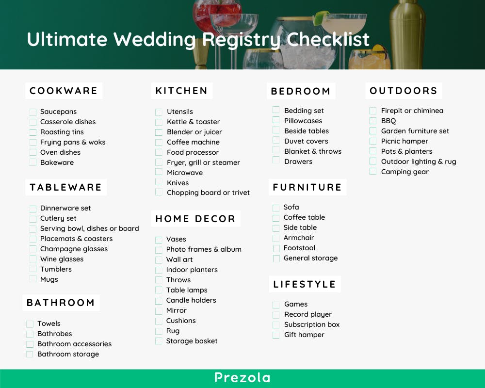Wedding Registry Checklist Download