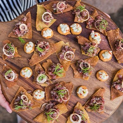 wedding canapes with crisps