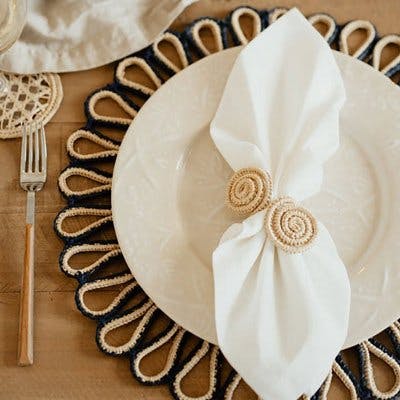 woven placemat with napkin