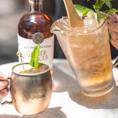 moscow mule poured into cup