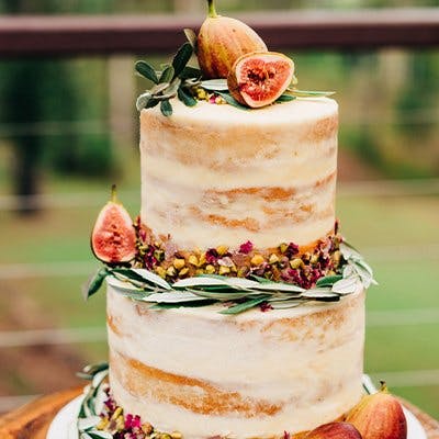 two tier plain wedding cake