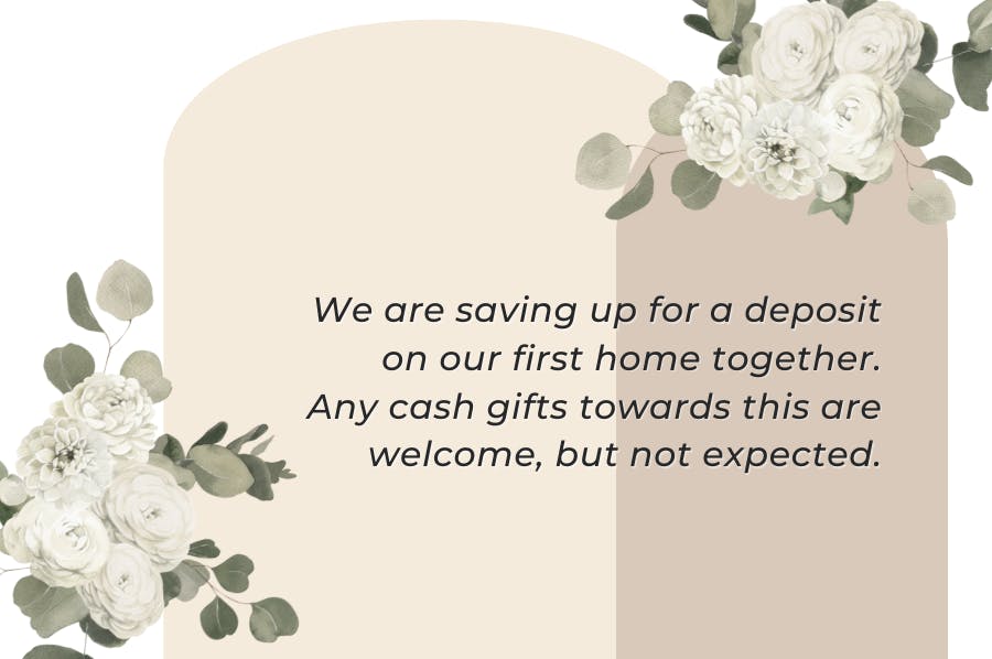polite ways to ask for money for wedding
