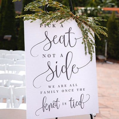 wedding table sign