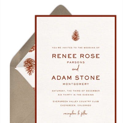 red wedding invitation
