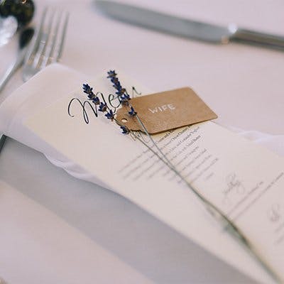 wedding planning table menu